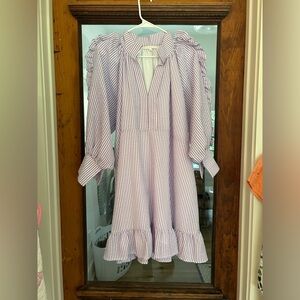 Karlie, Seersucker purple dress, Size Large